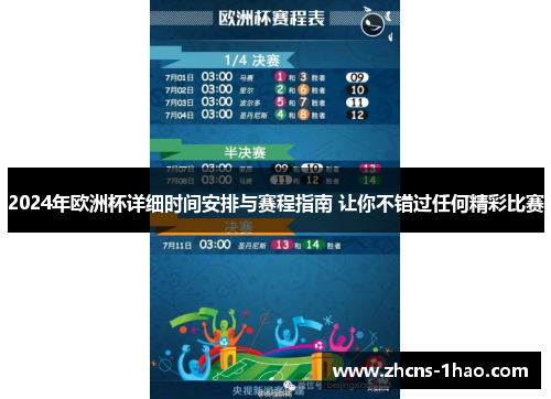 2024年欧洲杯详细时间安排与赛程指南 让你不错过任何精彩比赛